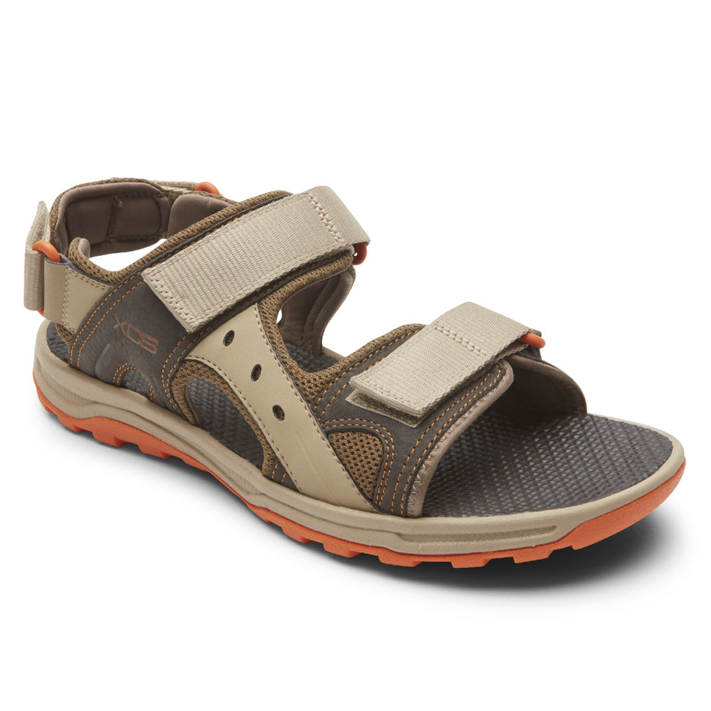 Rockport Mens Sandals Beige - Trail Technique Adjustable Velcro - UK 721-DMBEJL